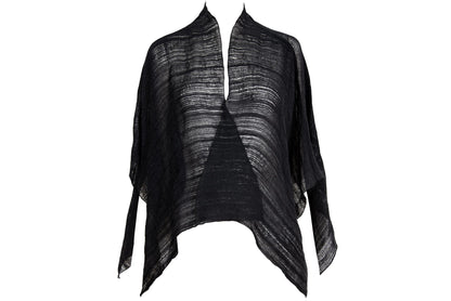 Akihiko Izukura Woven Silk Poncho / Handwoven Japanese Designer Piece / 100% Silk