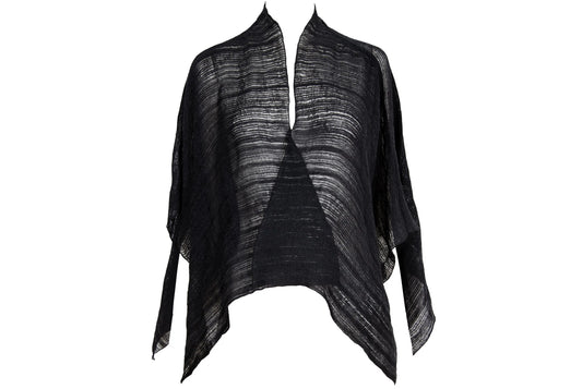 Akihiko Izukura Woven Silk Poncho / Handwoven Japanese Designer Piece / 100% Silk