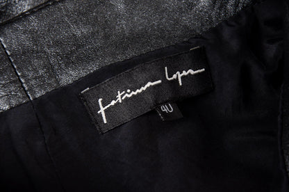 Fatima Lopes Vintage 2000s Black Leather Skirt – Avant-Garde asymmetrical raw natural hem leather skirt