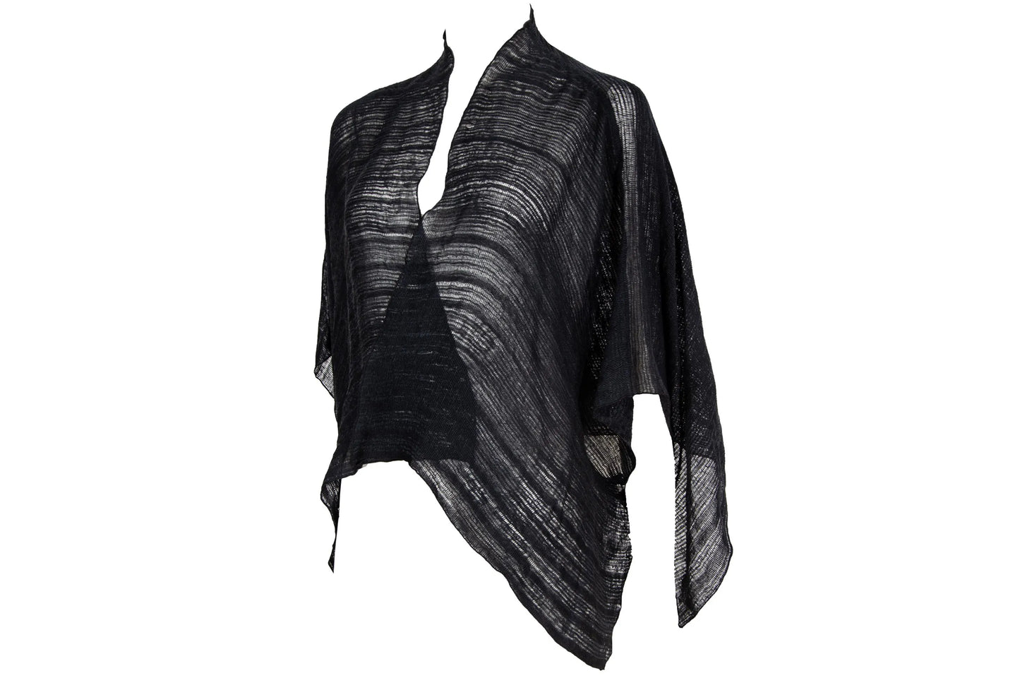Akihiko Izukura Woven Silk Poncho / Handwoven Japanese Designer Piece / 100% Silk