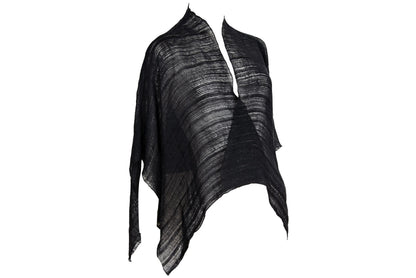Akihiko Izukura Woven Silk Poncho / Handwoven Japanese Designer Piece / 100% Silk