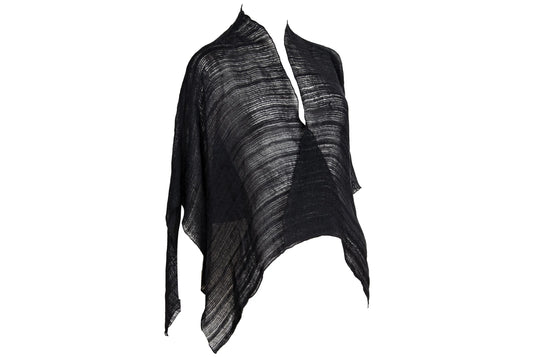 Akihiko Izukura Woven Silk Poncho / Handwoven Japanese Designer Piece / 100% Silk