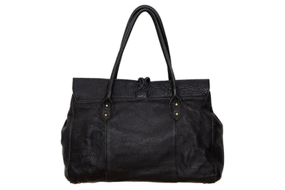Vintage Japanese pebbled leather bag with horn detail
