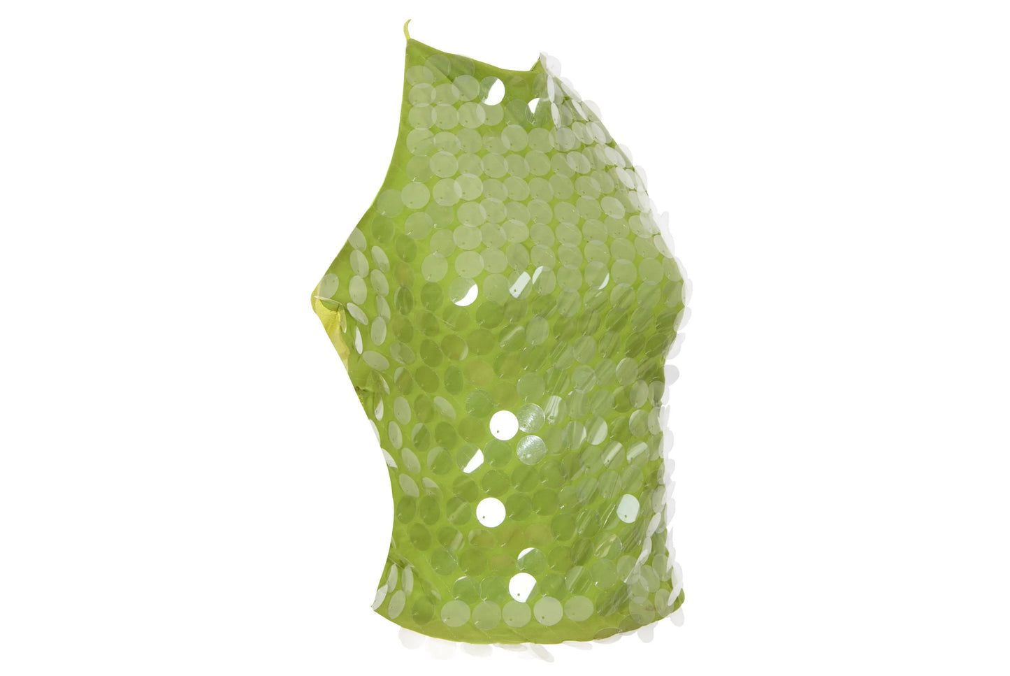S/S 2002 Amaya Arzuaga top and skirt with large translucent plastic discs embellishments