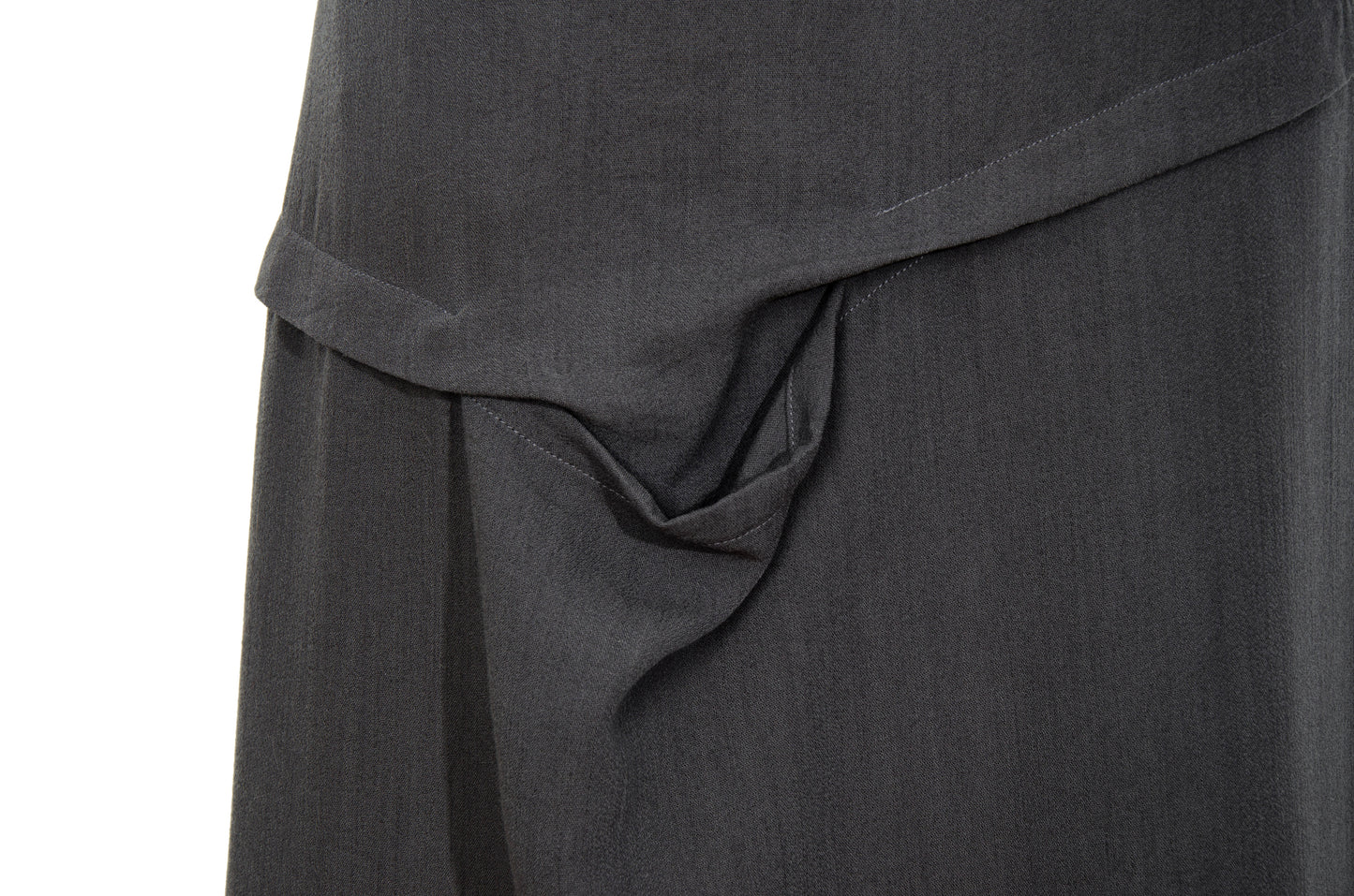 Vintage Japanese designer architectural fold draped wool column skirt / Made in Japan