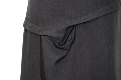 Vintage Japanese designer architectural fold draped wool column skirt / Made in Japan