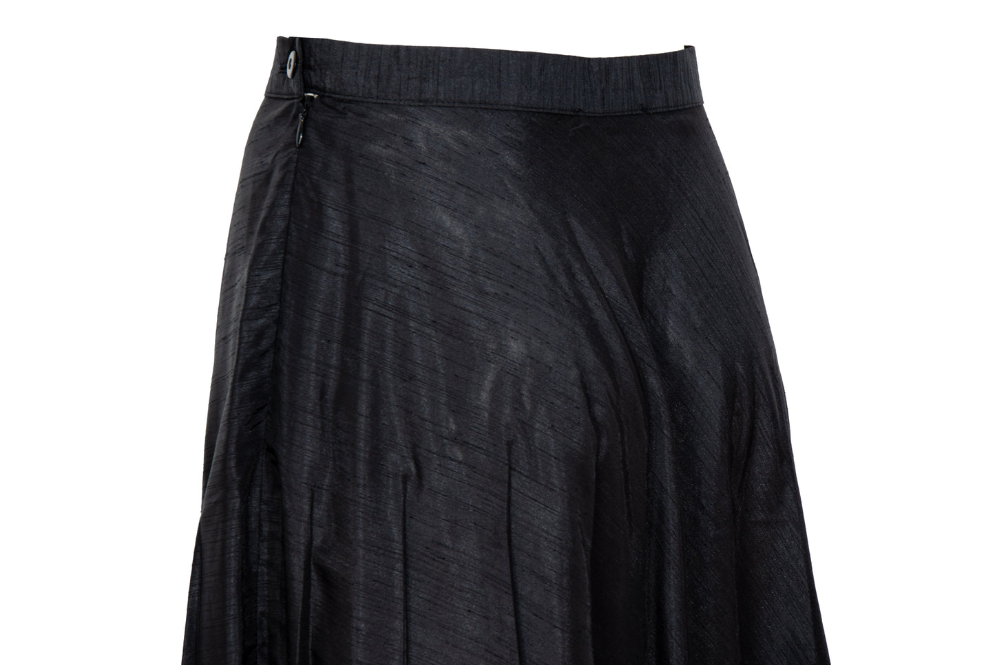 Vintage 1990s French designer black permanent pleats maxi skirt - Made in France
