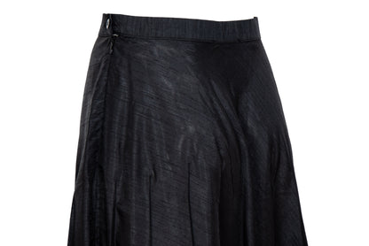 Vintage 1990s French designer black permanent pleats maxi skirt - Made in France
