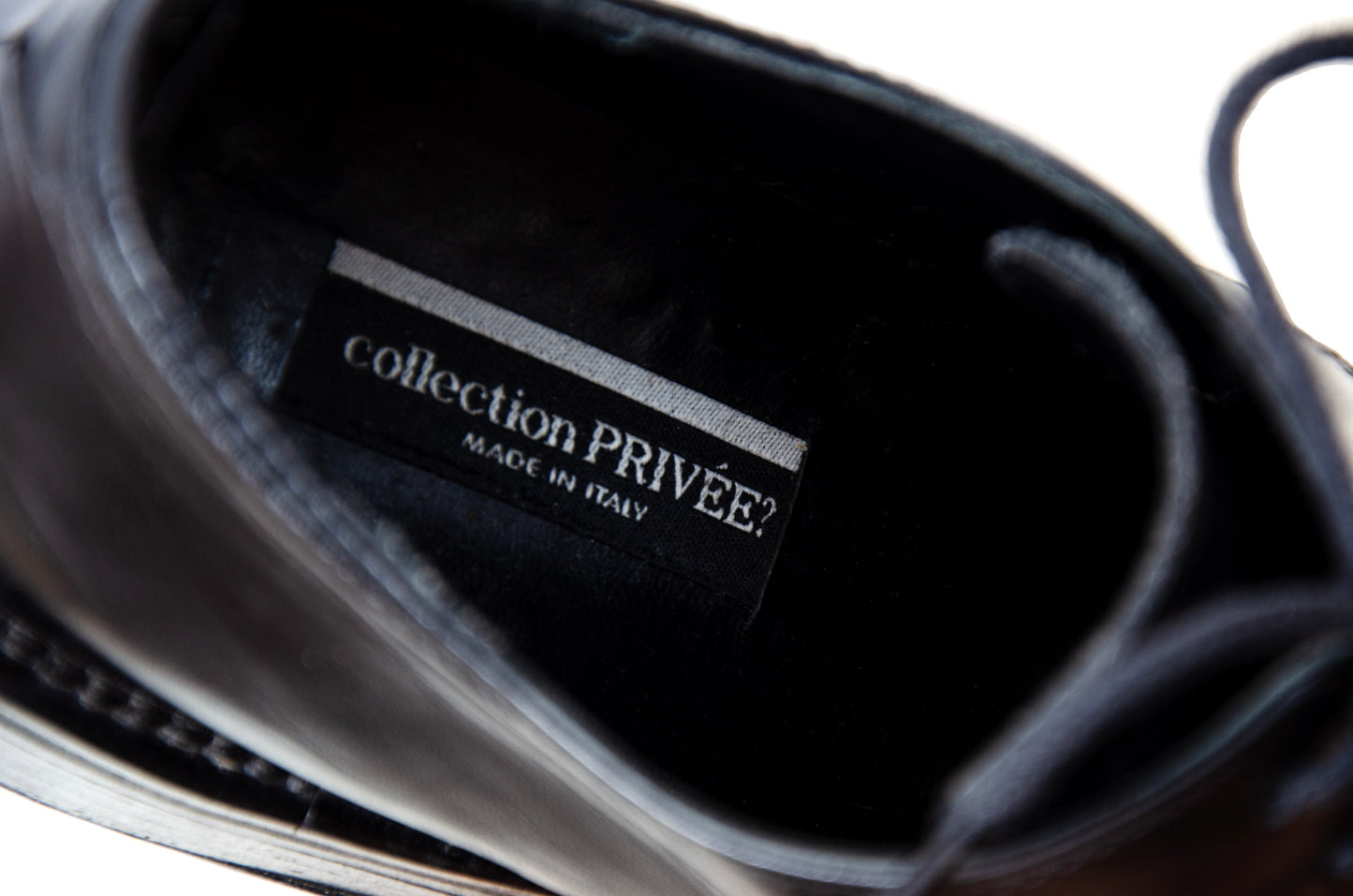 Vintage Collection Privée..? black leather lace-up derby shoes - Made in Italy - EU 39