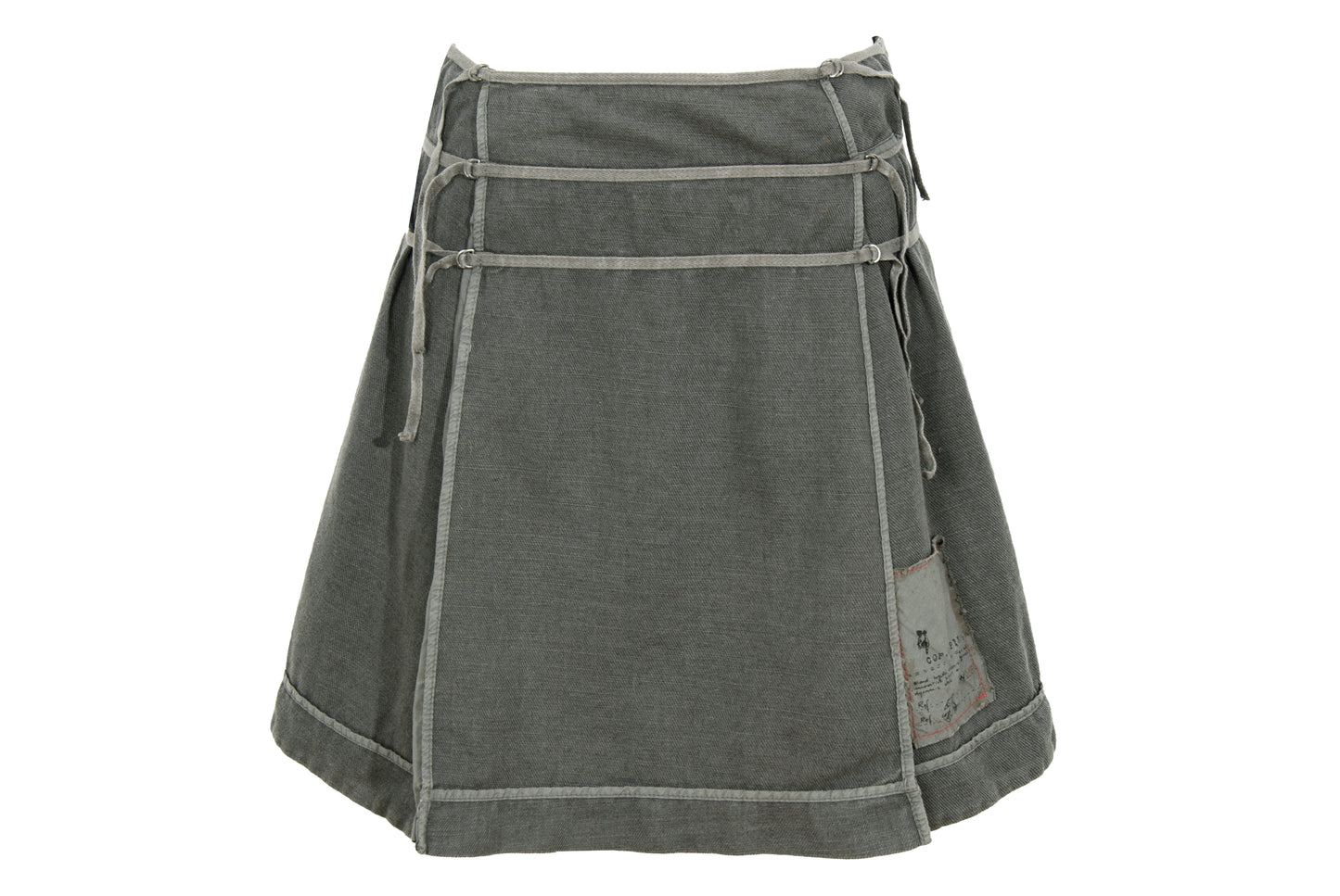 2000s Cop Copine linen and cotton blend multi-strap skirt - Size 38