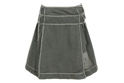 2000s Cop Copine linen and cotton blend multi-strap skirt - Size 38