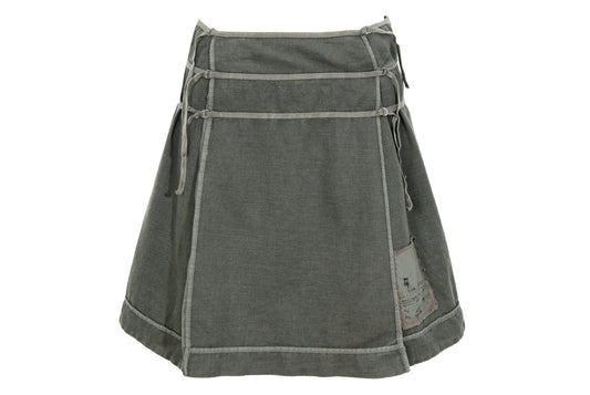 2000s Cop Copine linen and cotton blend multi-strap skirt - Size 38