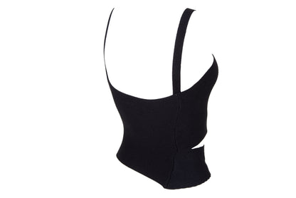 Vintage Italian brand asymmetrical cut top with o-ring and cut-out details - Made in Italy