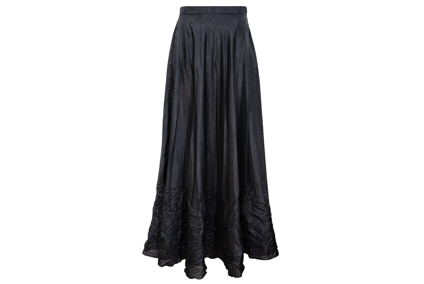 Vintage 1990s French designer black permanent pleats maxi skirt - Made in France