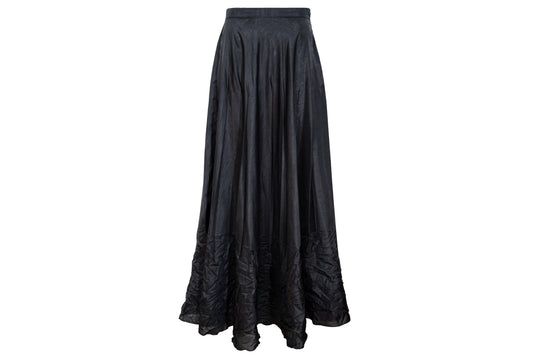 Vintage 1990s French designer black permanent pleats maxi skirt - Made in France