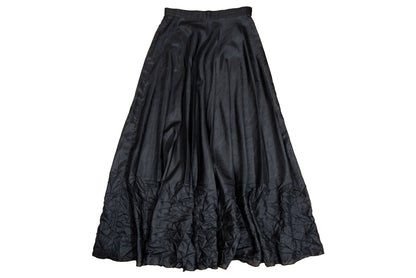 Vintage 1990s French designer black permanent pleats maxi skirt - Made in France