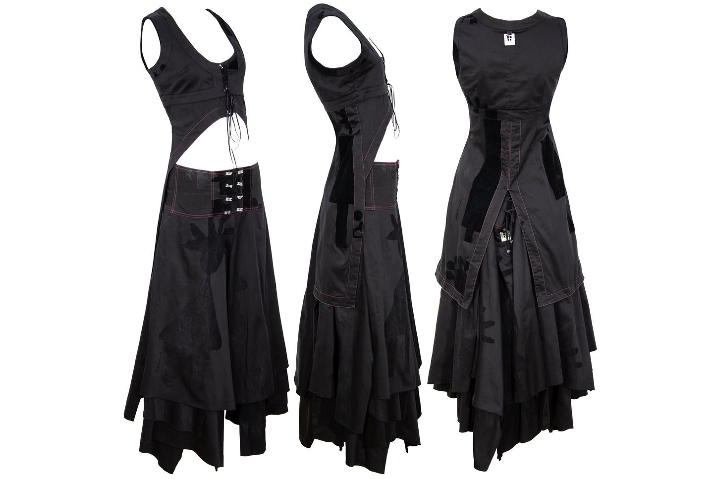 RARE Biche de Bere asymmetric top and corset skirt two piece set