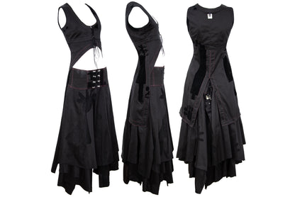 RARE Biche de Bere asymmetric top and corset skirt two piece set