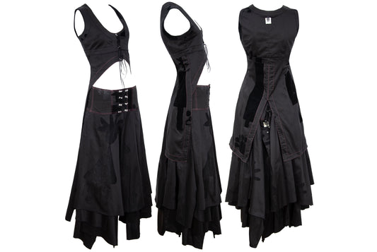 RARE Biche de Bere asymmetric top and corset skirt two piece set