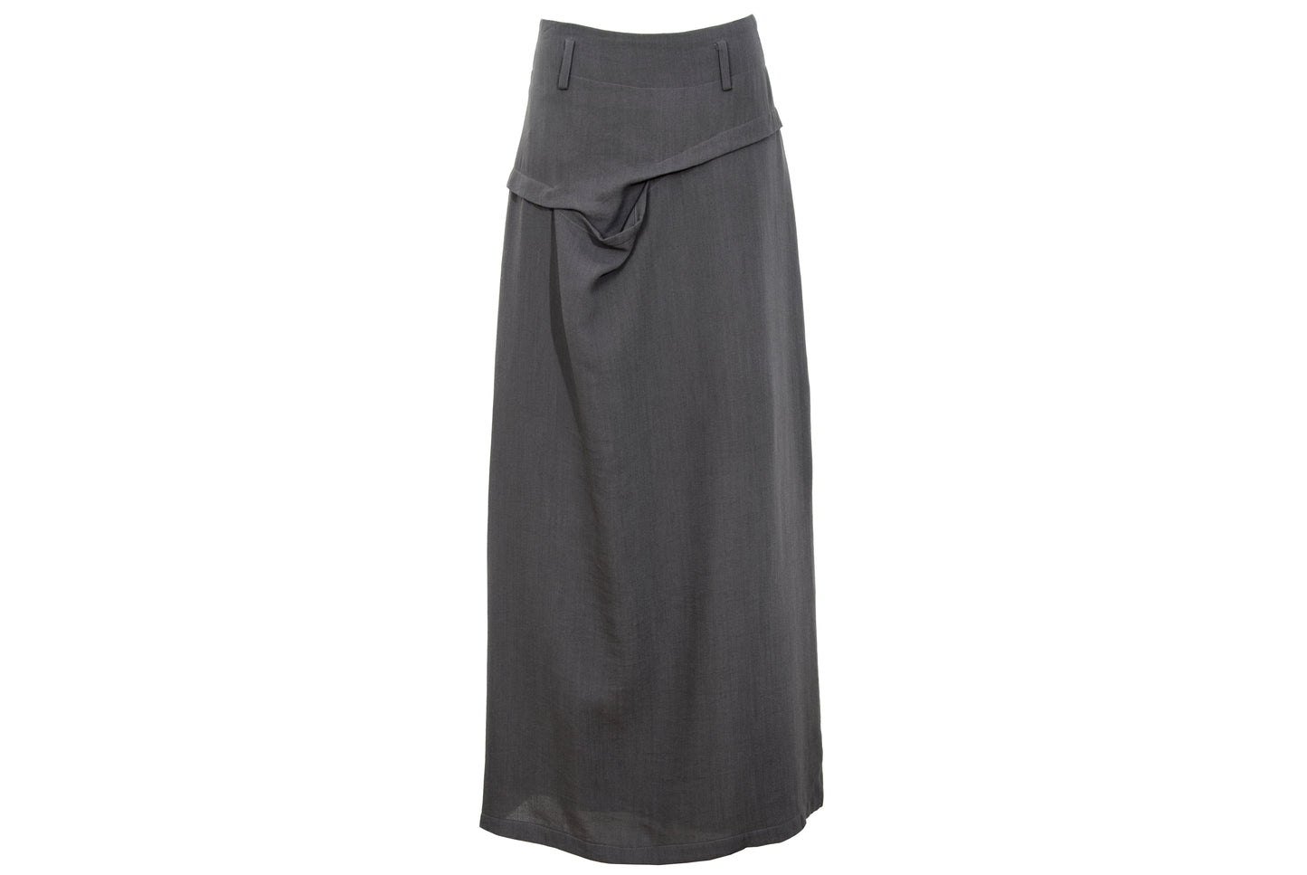 Vintage Japanese designer architectural fold draped wool column skirt / Made in Japan