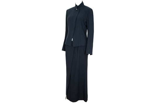 Vintage Ritsuko Shirahama minimalist avant garde 100% wool skirt suit / Made in Japan