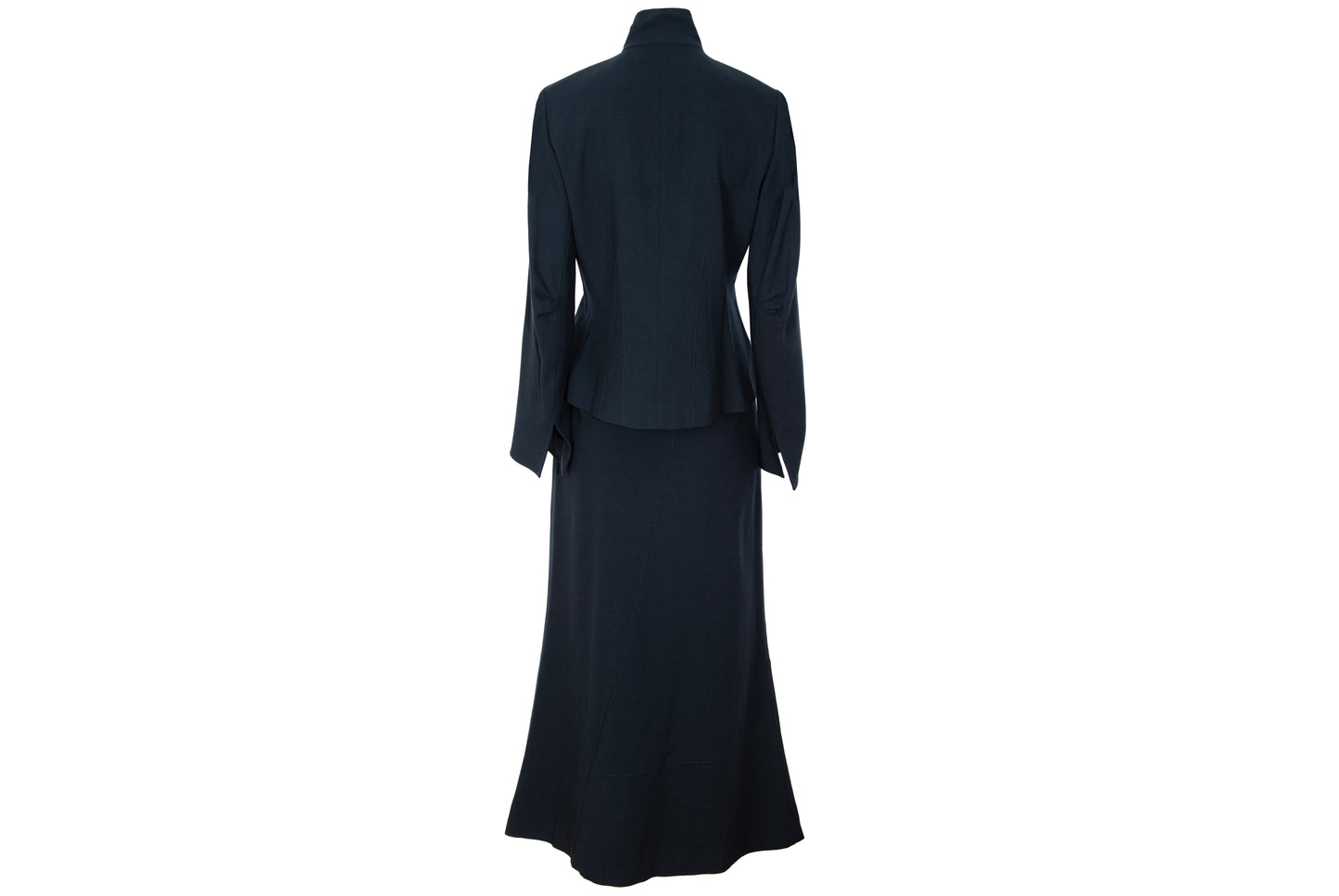 Vintage Ritsuko Shirahama minimalist avant garde 100% wool skirt suit / Made in Japan