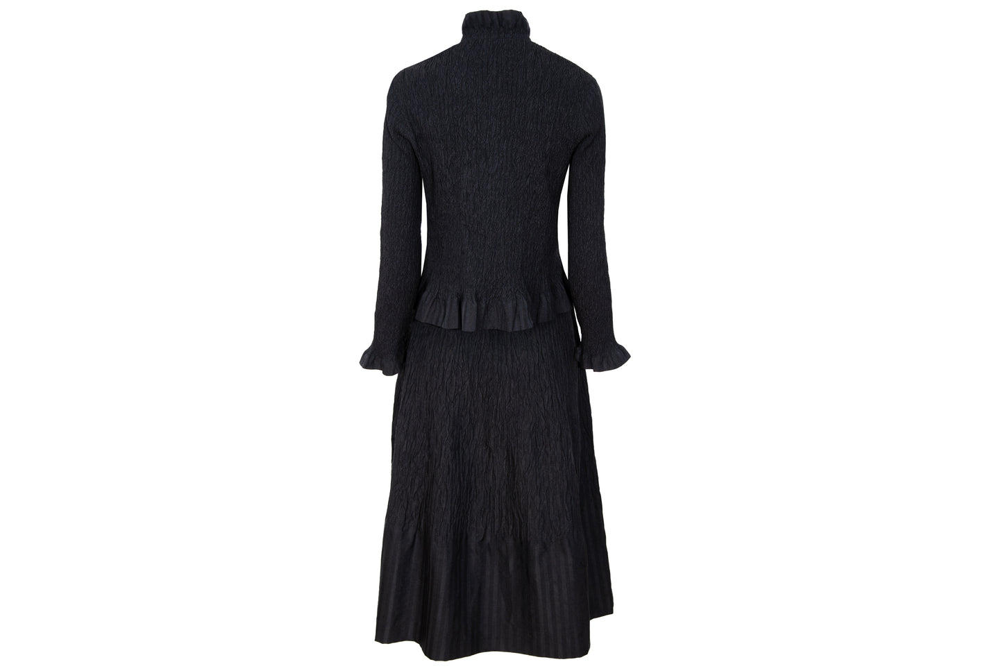 Vintage Akihiko Izukura silk permanent pleats shirt and skirt two piece set