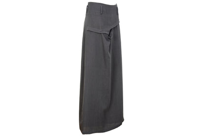 Vintage Japanese designer architectural fold draped wool column skirt / Made in Japan