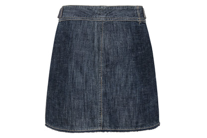 2000s Marithé + François Girbaud technical button front denim mini skirt with buckle details
