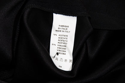 1990s Corinne Sarrut black maxi skirt with side button fastening and satin ribbon detailing