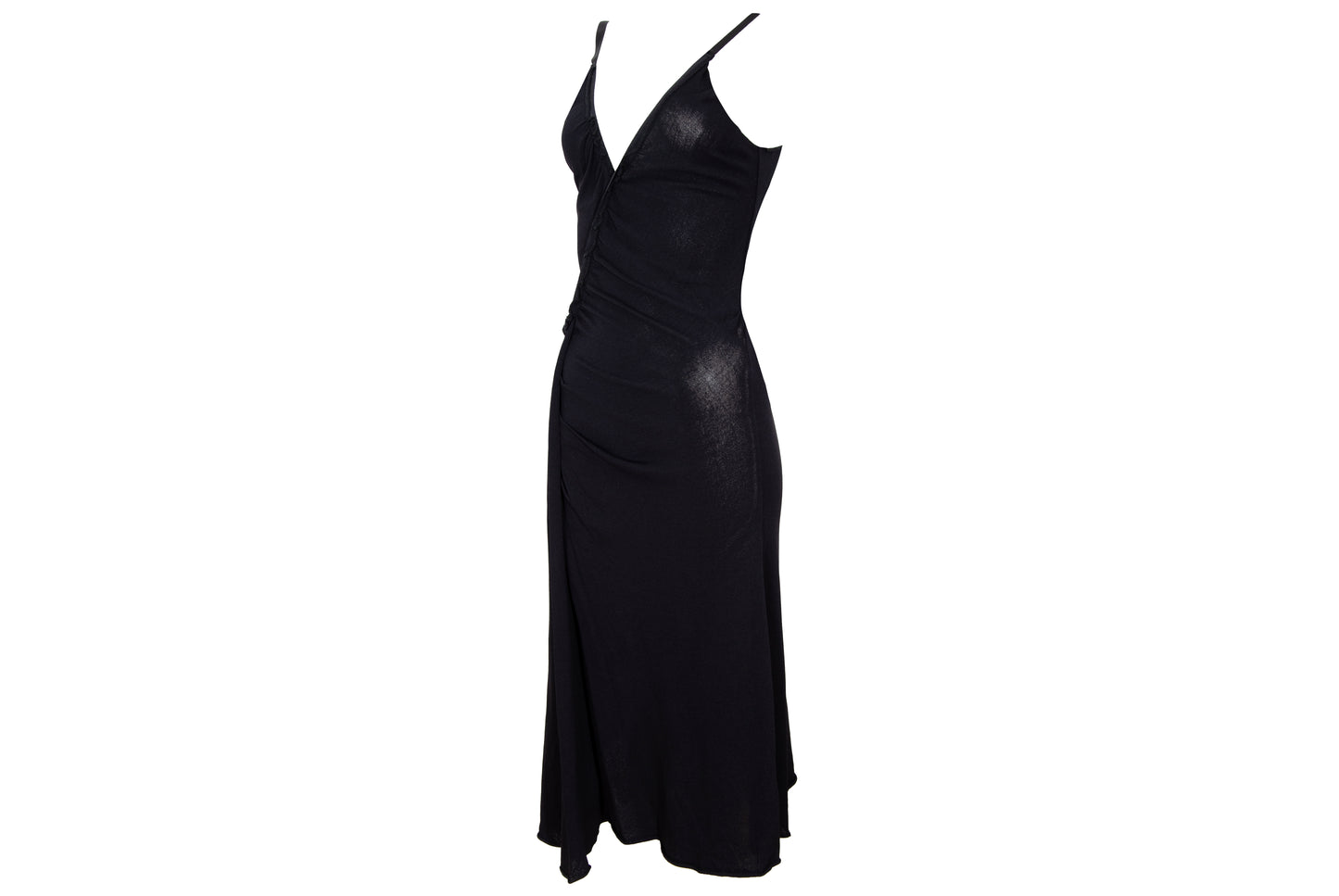 Vintage Italian brand draped asymmetrical spaghetti straps dress - Made in Italy