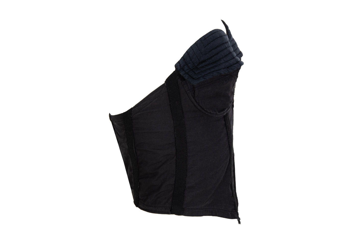 1990s Italian brand black cotton cropped bustier top / Made in Italy