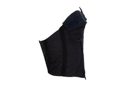 1990s Italian brand black cotton cropped bustier top / Made in Italy