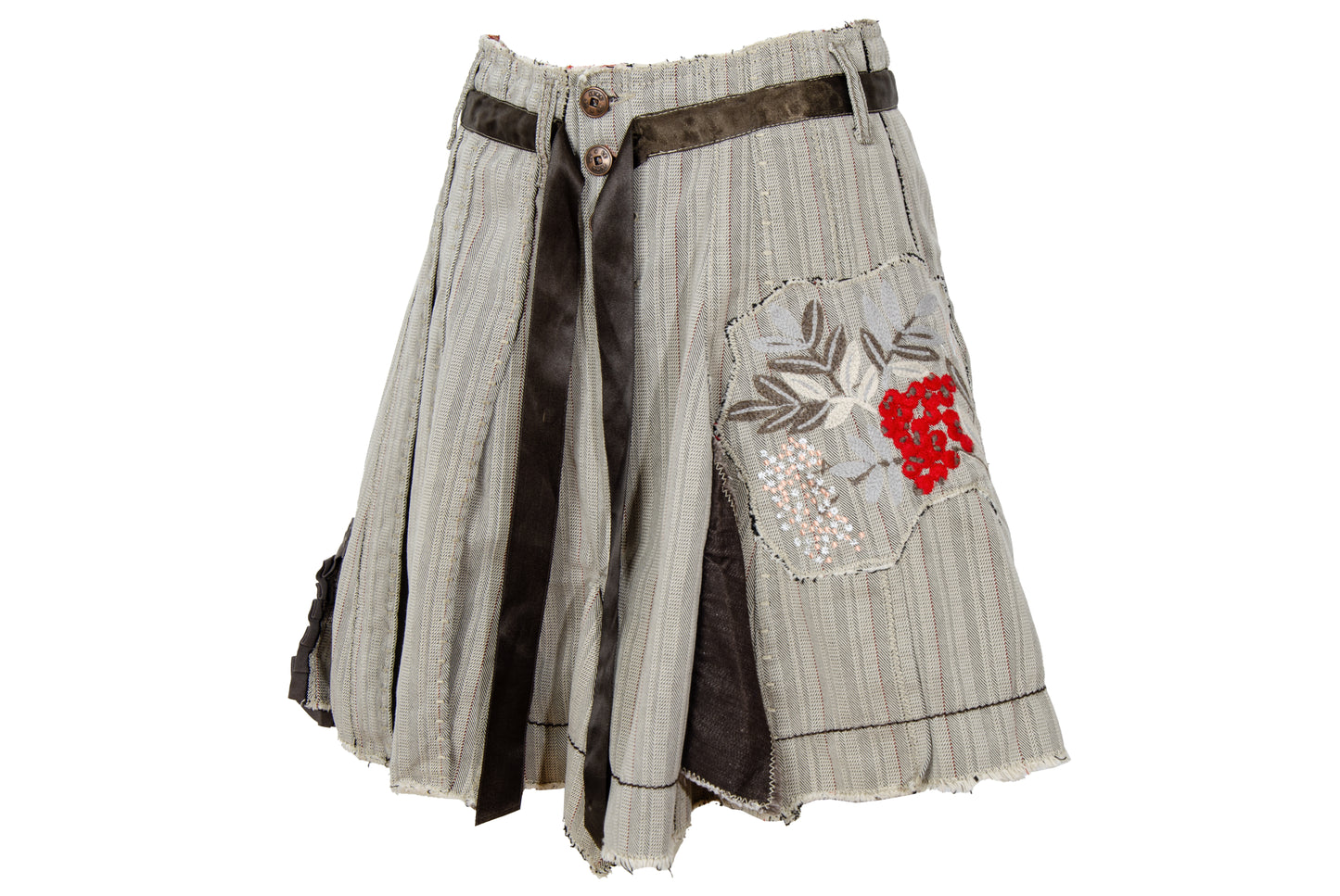 2000s Marithé + François Girbaud layered asymmetrical button front skirt - Made in Italy
