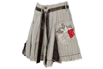 2000s Marithé + François Girbaud layered asymmetrical button front skirt - Made in Italy
