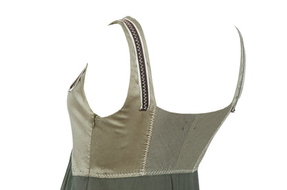 2000s Italian brand silk empire waist dress with lace trim - Made in Italy