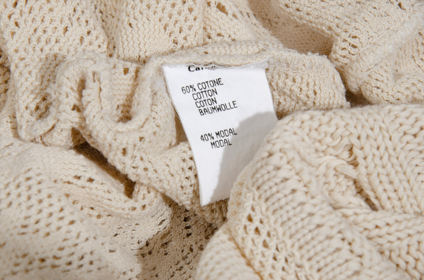 F/W 2002 Simultaneous cream open knit turtleneck mini dress - Made in Italy