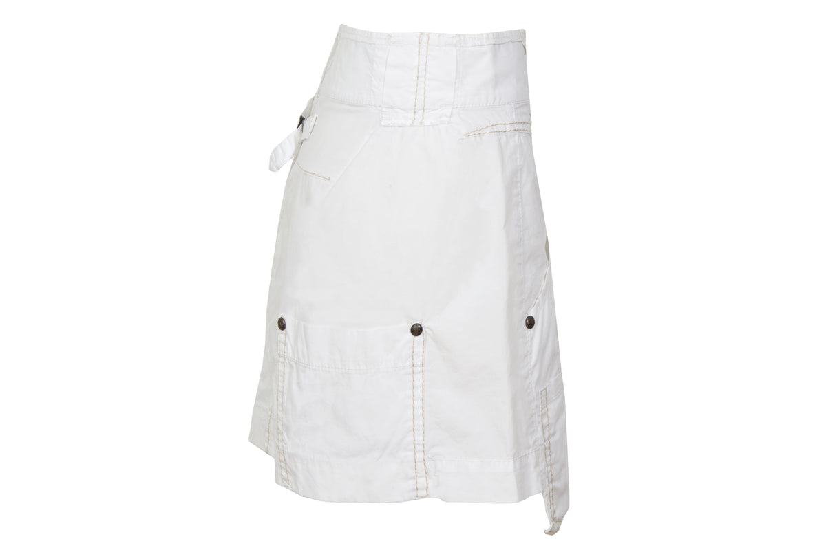 2000s Marithé + François Girbaud white technical utility mini skirt