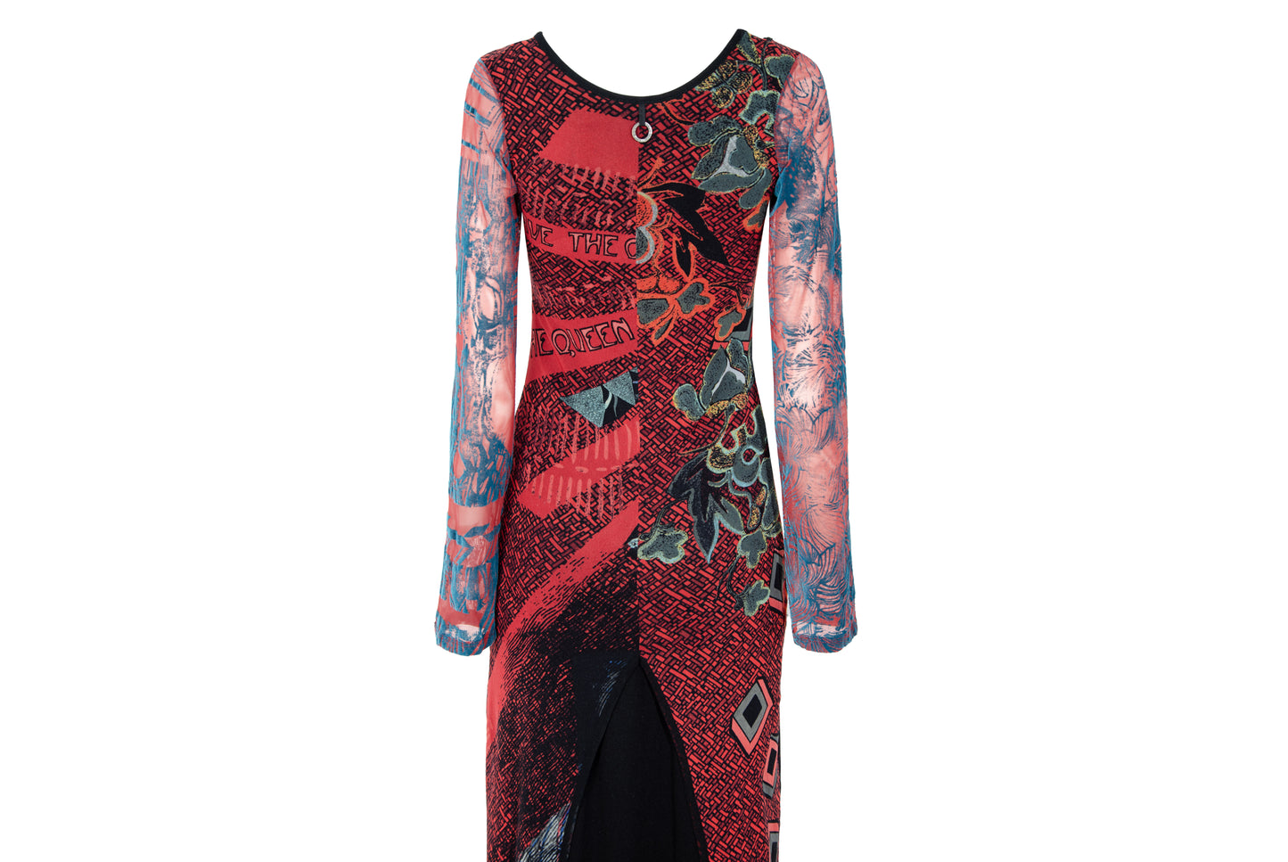 2000s Save The Queen abstract colorful print maxi dress - Made in Italy - M