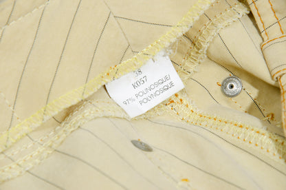 Vintage Jean Paul Gaultier butter yellow pinstripe low waisted maxi skirt