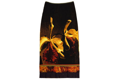 90s Italian brand sheer mesh orchid flower print skirt - Made in Italy