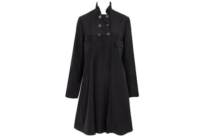 Vintage Chloé black military inspired double breasted lightweight coat - Made in France