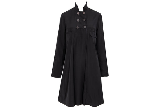 Vintage Chloé black military inspired double breasted lightweight coat - Made in France