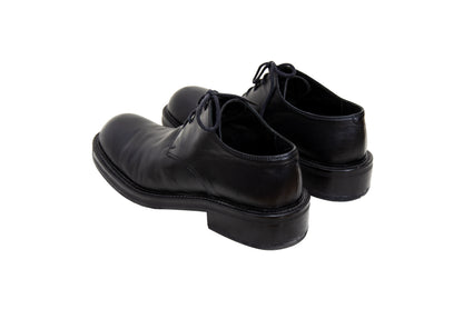Vintage Collection Privée..? black leather lace-up derby shoes - Made in Italy - EU 39
