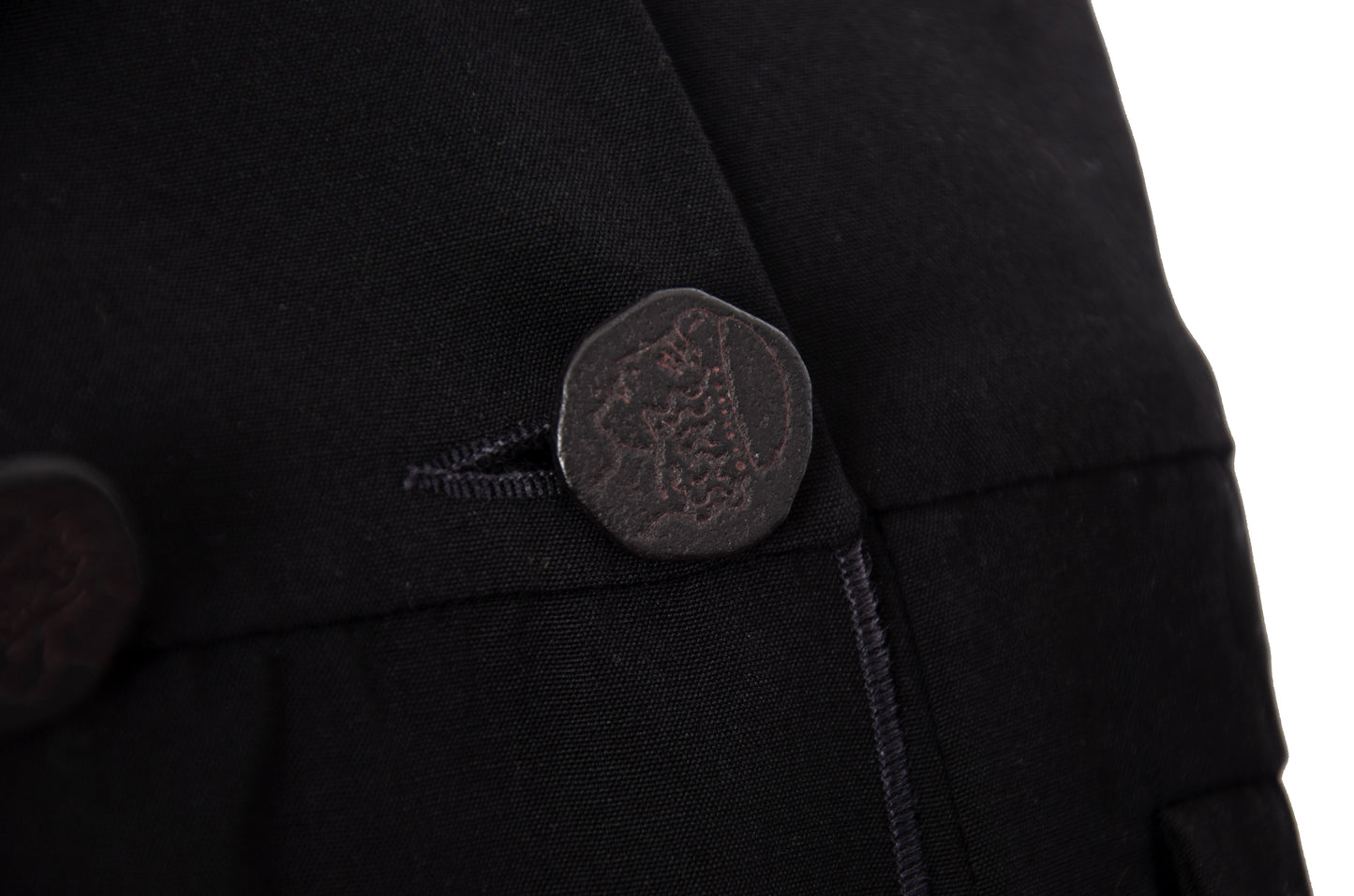 Vintage Chloé black military inspired double breasted lightweight coat - Made in France