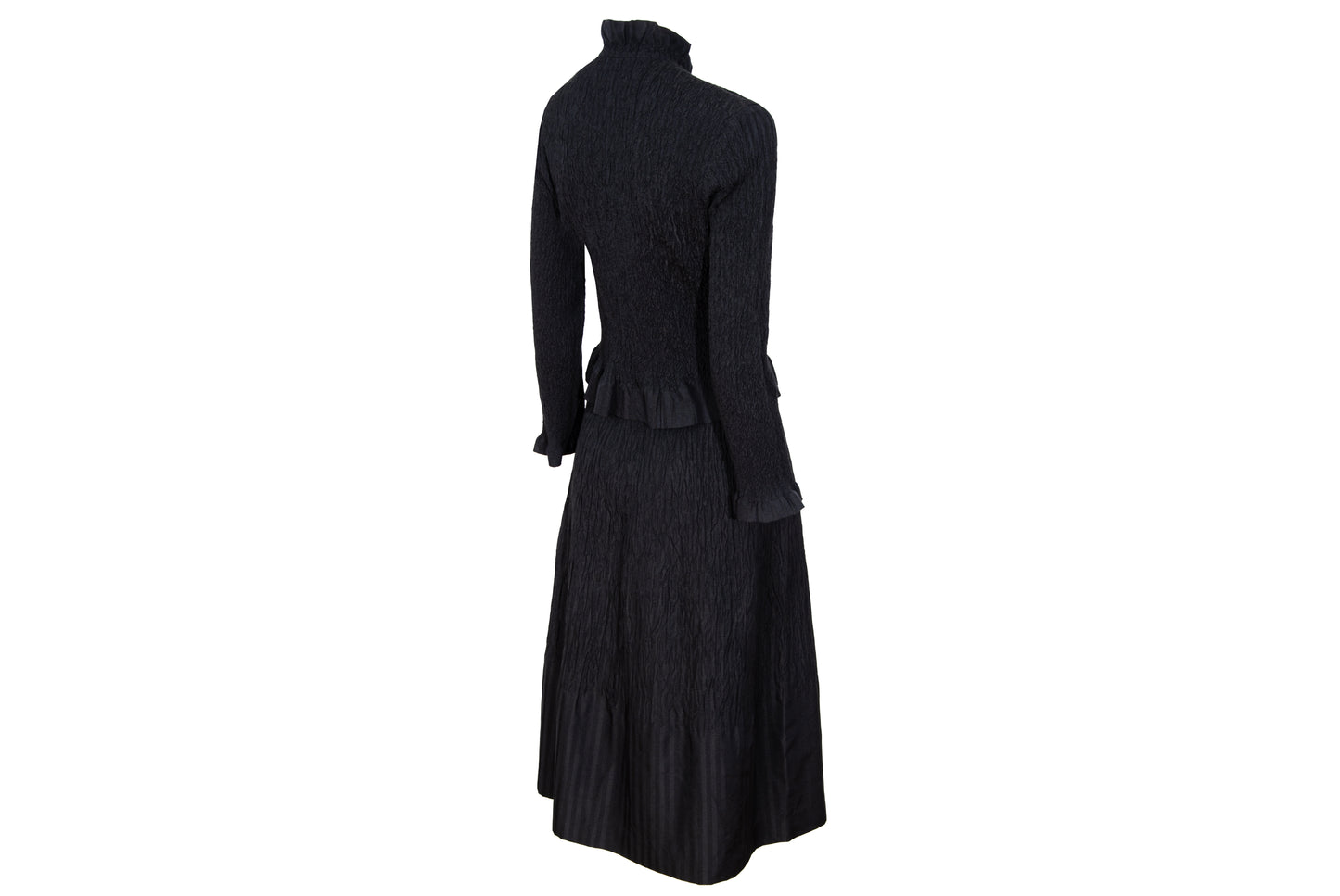 Vintage Akihiko Izukura silk permanent pleats shirt and skirt two piece set