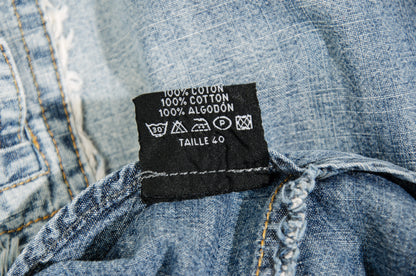 2000s Cop Copine light wash denim wrap skirt / Made in France