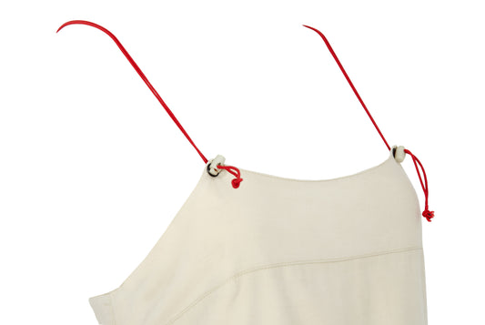 Vintage Cop Copine maxi dress with toggle bungee cord straps and mesh lining