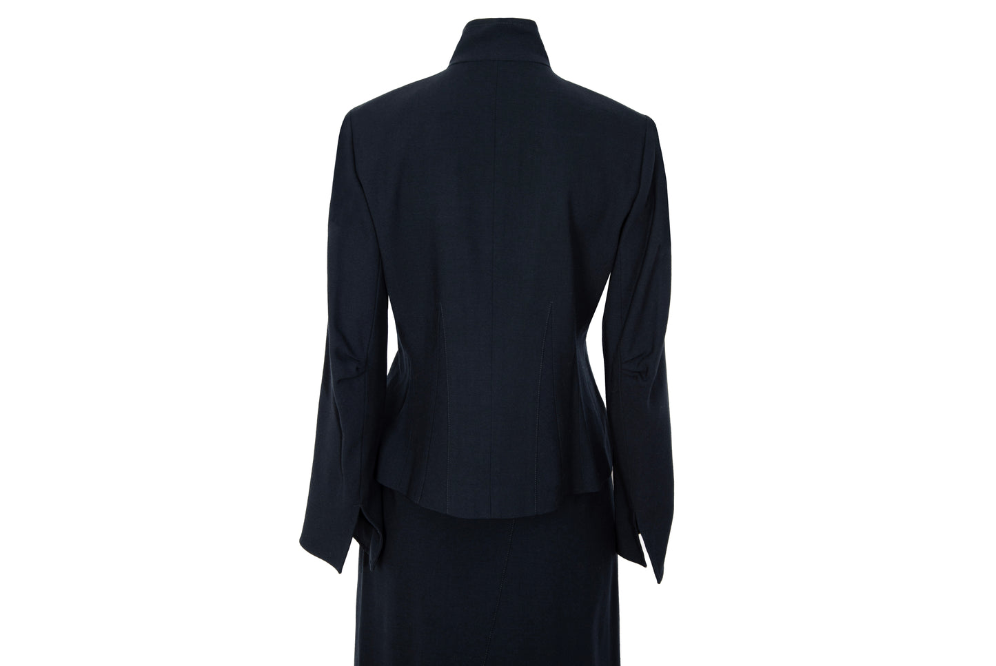 Vintage Ritsuko Shirahama minimalist avant garde 100% wool skirt suit / Made in Japan