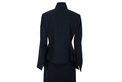 Vintage Ritsuko Shirahama minimalist avant garde 100% wool skirt suit / Made in Japan